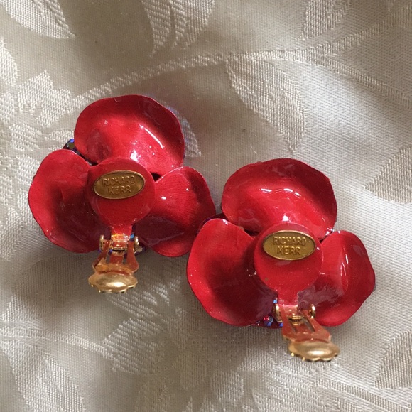 Richard Kerr Crystal Roses Earrings - Picture 6 of 6